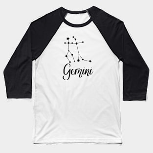 Gemini Zodiac Constellation Baseball T-Shirt